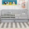 Bellemave Twin Bed Frame with Rails and Storage Drawers, Can Be Divided into A Twin Size Floor Bed with Fence & A Daybed with 2 Drawers, Wood Montessori Beds with Kids Boys Girls Teens (Grey, Twin) view 3
