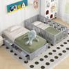 Bellemave Twin Bed Frame with Rails and Storage Drawers, Can Be Divided into A Twin Size Floor Bed with Fence & A Daybed with 2 Drawers, Wood Montessori Beds with Kids Boys Girls Teens (Grey, Twin) view 4