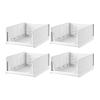 cadciehe 4 Pcs Folding Closet Organizers Storage Box, Stackable Storage Bins Closet Drawer Basket Organizers Folding Storage Box for Wardrobe Cupboard Bathroom Office M view 1