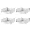cadciehe 4 Pcs Folding Closet Organizers Storage Box, Stackable Storage Bins Closet Drawer Basket Organizers Folding Storage Box for Wardrobe Cupboard Bathroom Office M view 2