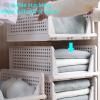 cadciehe 4 Pcs Folding Closet Organizers Storage Box, Stackable Storage Bins Closet Drawer Basket Organizers Folding Storage Box for Wardrobe Cupboard Bathroom Office M view 4
