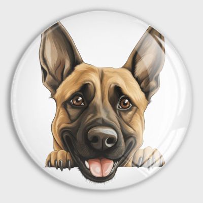 Belgian Malinois Glass Strong Magnetic Refrigerator Magnet Fridge Sticker,Puppy Doggy Whiteboard Magnets Fridge Magnets for Kitchen Office Whiteboard Classroom