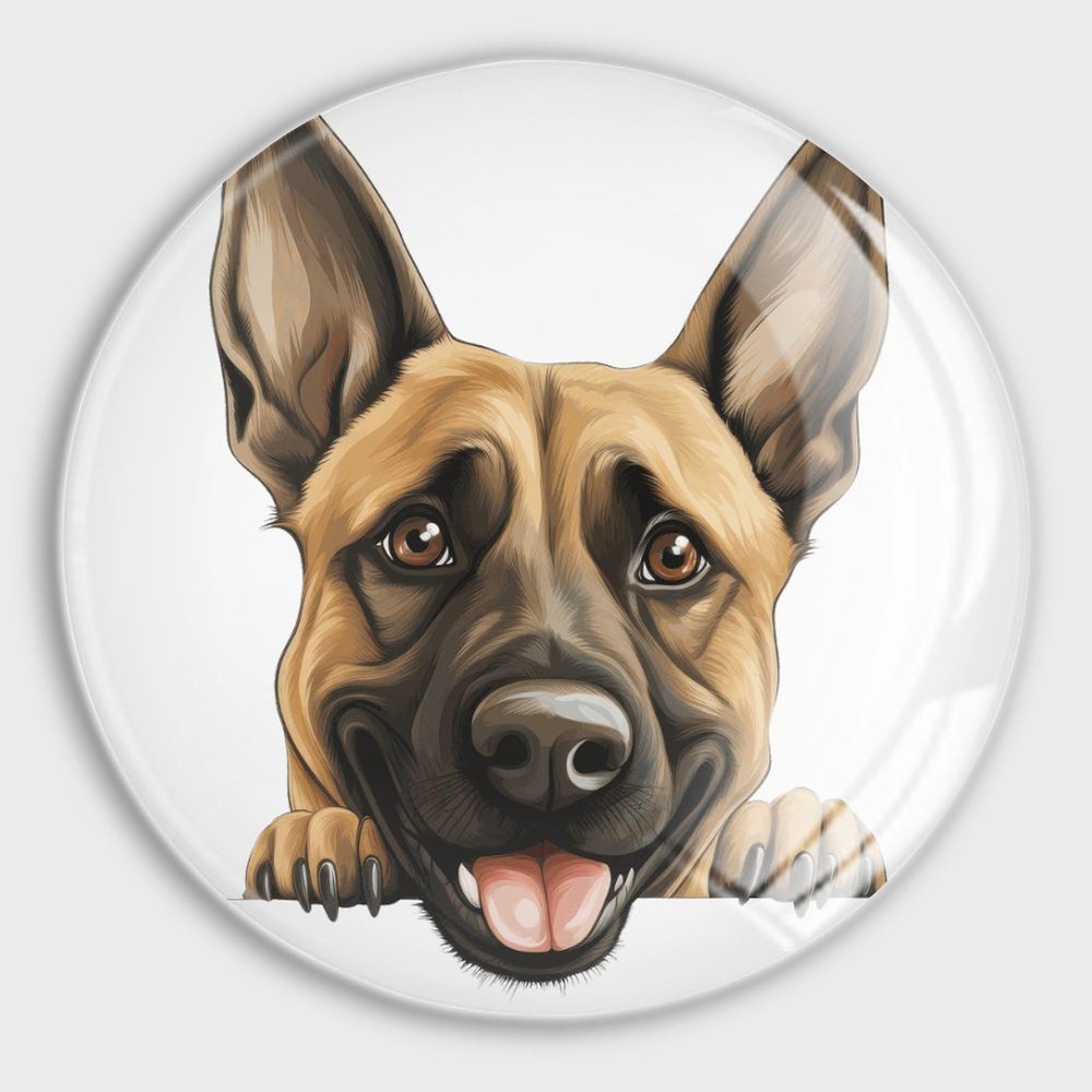 Belgian Malinois Glass Strong Magnetic Refrigerator Magnet Fridge Sticker,Puppy Doggy Whiteboard Magnets Fridge Magnets for Kitchen Office Whiteboard Classroom