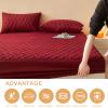 HEVOY Quilted Mattress Cover, Waterproof Mattres Protector Pad, Mattress Pad Cover Fitted, Breathable Machine Washable Elastic Fitted Mattress Topper, Fitted Up to 11 Inch (Grid Green, Queen) view 3