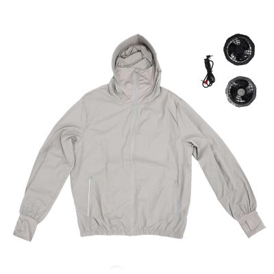 FTVOGUE 12V Comfortable Cooling Fan Jacket Sunscreen 3 Speeds Air Conditioned Clothes for Leisure Outdoor Work Delivery School Hiking (XL)