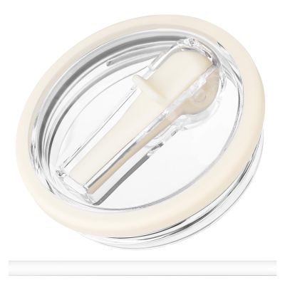 40 oz Tumbler Flip Straw Lid Replacement fit for Stanley Quencher, Spill Proof Tumbler Cover for Stanley Cup, Cream White