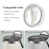40 oz Tumbler Flip Straw Lid Replacement fit for Stanley Quencher, Spill Proof Tumbler Cover for Stanley Cup, Cream White view 2