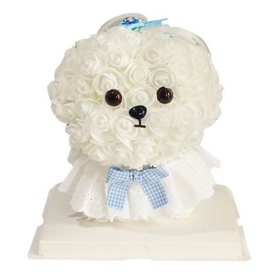 Handmade Halloween Rose Dog Forever Flower Doll Graduation Gift, Birthday Gifts for Women (Blue)