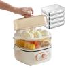 2-in-1 Food Steamer Electric Shabu Hot Pot for Home 1200w/Double Layer Hot Food Warmer/Electric Stackable Food Steamer for Three Layers, 10.5L (With 4 Boxes) view 1