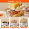 2-in-1 Food Steamer Electric Shabu Hot Pot for Home 1200w/Double Layer Hot Food Warmer/Electric Stackable Food Steamer for Three Layers, 10.5L (With 4 Boxes) view 2