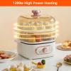 2-in-1 Food Steamer Electric Shabu Hot Pot for Home 1200w/Double Layer Hot Food Warmer/Electric Stackable Food Steamer for Three Layers, 10.5L (With 4 Boxes) view 4