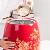 Classic Home Porcelain Food Storage Bottle With Lid - Kitchen Sealed Jar, Ceramic Rice Container, Cylinder for Flour and Food view 3