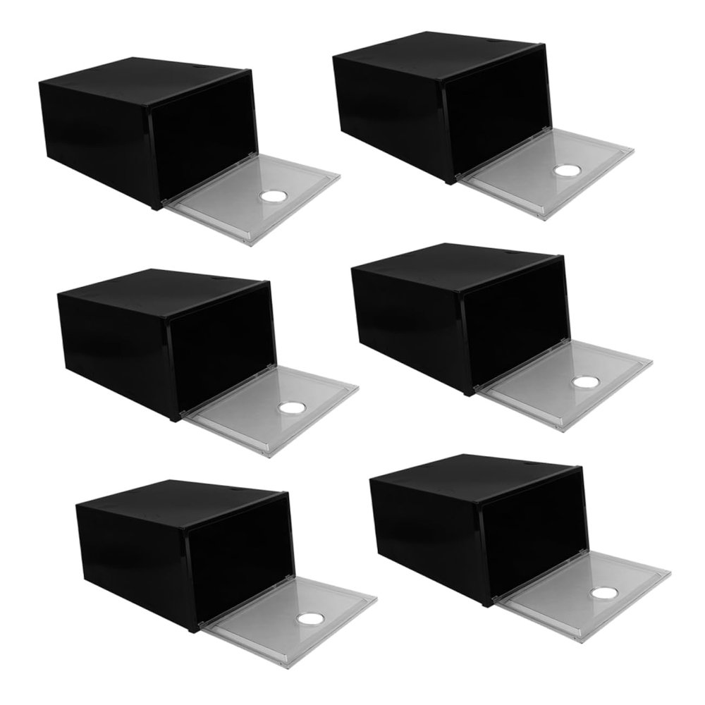 Levemolo 6pcs Plastic Shoe Storage Boxes Stackable Sneaker Organizer with Front Opening Pp Material for Home Organization and Dust Protection