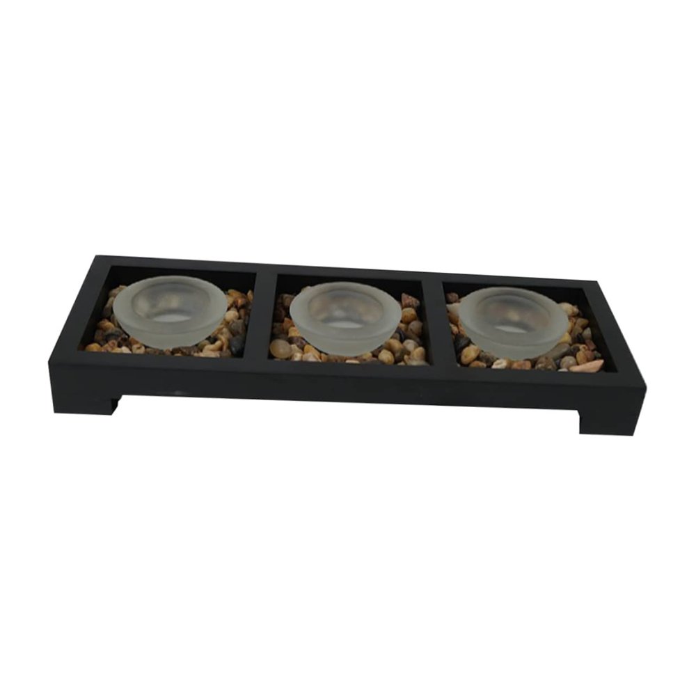 Levemolo Glass Tea Light Candle Holders with Tray Modern Frosted Candle Cups for Home Decor for Weddings Parties and Romantic Settings