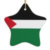WZYWHJ Christmas Ceramic Star Pendant Decoration Hanging Festival Ornaments Ropes Holiday Party Favors Flag of The State of Palestine Pattern view 1