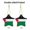 WZYWHJ Christmas Ceramic Star Pendant Decoration Hanging Festival Ornaments Ropes Holiday Party Favors Flag of The State of Palestine Pattern view 2