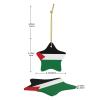 WZYWHJ Christmas Ceramic Star Pendant Decoration Hanging Festival Ornaments Ropes Holiday Party Favors Flag of The State of Palestine Pattern view 3