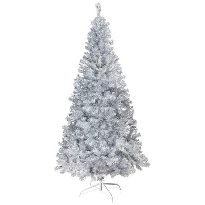 Artificial Tinsel Christmas Tree - 9' - Silver - Unlit