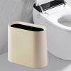 IEUDNS Slim Trash Can Narrow Small Garbage Bin Garbage Can Modern Paper Basket Wastebasket Dustbin for Home Bedroom Bathroom Toilet, Khaki view 2