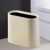 IEUDNS Slim Trash Can Narrow Small Garbage Bin Garbage Can Modern Paper Basket Wastebasket Dustbin for Home Bedroom Bathroom Toilet, Khaki view 3