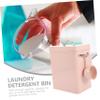 ABOOFAN Lidded Laundry Powder Container Portable Metal Storage Bin Scoop Moisture Design for Detergent Pet Food and More Chic Pink for Rooms view 3