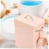 ABOOFAN Lidded Laundry Powder Container Portable Metal Storage Bin Scoop Moisture Design for Detergent Pet Food and More Chic Pink for Rooms view 4