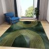2x4 Runner Rugs Mid Century Modern Rainbow Fit Under Door Rugs for Entryway, Abstract Rugs Luxury Green Gold Line Kitchen Runner Rug Soft Non Slip Washable for Sink Entryway Hallways Indoor view 2