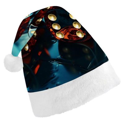 DMHVGEW Christmas Hats Dice Graphics Printed Christmas Hat for Adults Santa Hats for Adults Men Women Funny Xmas Hat New Year Festive Party Christmas Supplies