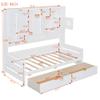 Twin Size Wooden Daybed With 2 Drawers, and All-in-One Cabinet and Shelf, Daybed with Storage for Kids Girls Boys, Daybed Frame with Storage Shelf for Bedroom, Living Room, Guest Room (White, Twin) view 4