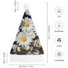 DMHVGEW Christmas Hats White Daisy Printed Christmas Hat for Adults Santa Hats for Adults Men Women Funny Xmas Hat New Year Festive Party Christmas Supplies view 2
