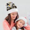 DMHVGEW Christmas Hats White Daisy Printed Christmas Hat for Adults Santa Hats for Adults Men Women Funny Xmas Hat New Year Festive Party Christmas Supplies view 4
