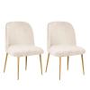 ZHUIYUAN Dining Chair Covers Velvet Round Back Dining Chair Cover Curved Short Back Armless Accent Chair Slipcover Armless Semi Circle Back Chair Cover for Home Decor Living Room Ceremony view 1