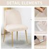 ZHUIYUAN Dining Chair Covers Velvet Round Back Dining Chair Cover Curved Short Back Armless Accent Chair Slipcover Armless Semi Circle Back Chair Cover for Home Decor Living Room Ceremony view 3