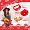 2Pcs Winter Serving Trays 16.1 x 11.1 Inch Large Melamine Christmas Trays Platters with Handles Rectangular Snowflake Melamine Dish for Serving Food Outdoor Dinner Dessert Plates Party Decorations view 3