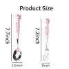 2 PCS Spoon and Fork Set, Cute Stainless Steel Silverware Set, Cartoon Salad Forks and Soup Spoons, Gift for Her view 2