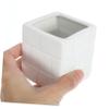 IWOWHERO Brick Shaped Ceramic Flower Vase Abstract Planter for Desktop Decor Durable Decorative Pot for Flower Arrangement Chic Centerpiece for Home and Office Greenery view 3