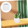 IWOWHERO Brick Shaped Ceramic Flower Vase Abstract Planter for Desktop Decor Durable Decorative Pot for Flower Arrangement Chic Centerpiece for Home and Office Greenery view 4