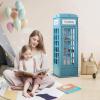 CQAEBGS Telephone Booth Bookshelf 5-Tier Wood cd Storage Cabinet, Floor Standing Bookcase with Acrylic Door, Storage Cabinet Cube Organizer Display Cabinet (Blue) view 3