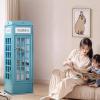 CQAEBGS Telephone Booth Bookshelf 5-Tier Wood cd Storage Cabinet, Floor Standing Bookcase with Acrylic Door, Storage Cabinet Cube Organizer Display Cabinet (Blue) view 4