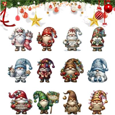 ASKJDT Wooden Dwarf Christmas Tree Ornaments Set,Wood Christmas Tree Hanging Ornaments,Christmas Tree Goblin Gnome Hanging Ornaments,Christmaspendants Hfor Home Party Christmas Decorations (12PCS)
