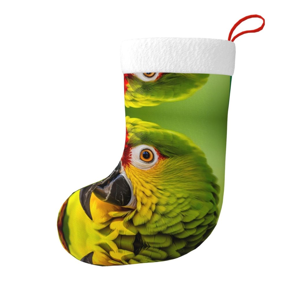 WZYWHJ Christmas Decoration Stocking for Festive Days, Halloween, and Holiday Parties Parrot Bird Close-up Printed