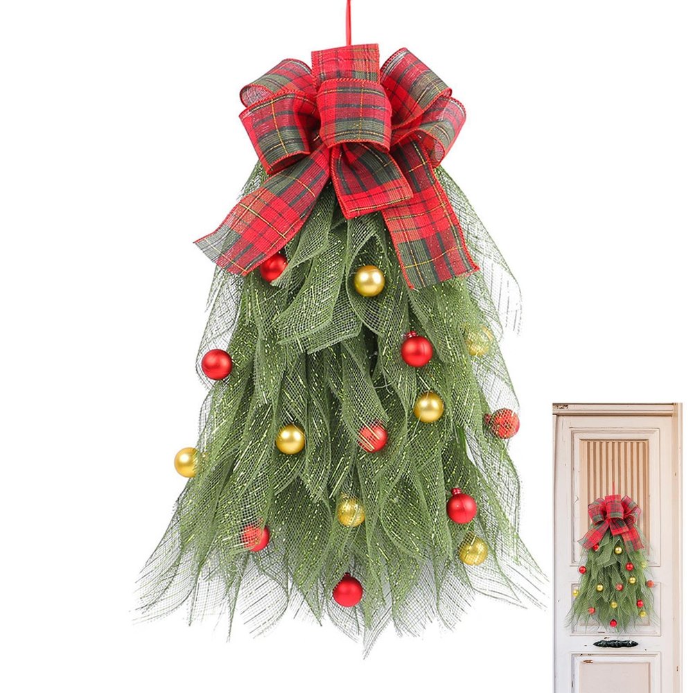2024 New Teardrop Wreath Pine Swag | Christmas Tree Swag,Christmas Swag Wreath,Window Christmas Decorations,Teardrop Swag for Living Room,Dining Room,Front Door