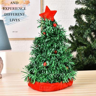LUCKDANO Christmas Tree Hat Xmas Party Headwear for Christmas Decoration, Ideal Supplies for Christmas Parties, NonWoven Fabric and PVC Material