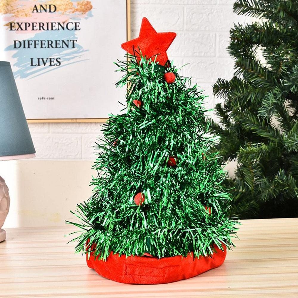 LUCKDANO Christmas Tree Hat Xmas Party Headwear for Christmas Decoration, Ideal Supplies for Christmas Parties, NonWoven Fabric and PVC Material