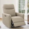 CHITA Genuine Leather Power Recliner Chair for Adults, Electric Wall Hugger Recliner for Small Spaces, Modern Living Room and RV Recliner Chair with Power Headrest & Charging Ports, Latte Tan view 1