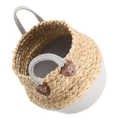 TOGEVAL Laundry Basket for Organization Medium Grass Storage Hamper Quilt Organizer for Dirty Clothes and Household Items Portable Design Sturdy Handles for Boys and Girls Rooms and Living