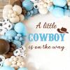 JarThenaAMCS A Little Cowboy is On The Way Gender Reveal Party Decal Sign Country Western Boy Wall Stickers Baby Shower Wall Decor for Balloon Arch Backdrop Photo Props view 1