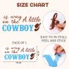 JarThenaAMCS A Little Cowboy is On The Way Gender Reveal Party Decal Sign Country Western Boy Wall Stickers Baby Shower Wall Decor for Balloon Arch Backdrop Photo Props view 2