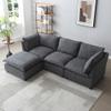 99.3" Modular Sectional Sofa Couch for Living Room, Modern 5-Seat Linen Fabric Sofa Couch Set with Convertible Ottoman,L-Shape Sofa Freely Combinable Sofa for Home Apartment Office, 2 Pillows, Grey view 2
