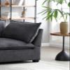 99.3" Modular Sectional Sofa Couch for Living Room, Modern 5-Seat Linen Fabric Sofa Couch Set with Convertible Ottoman,L-Shape Sofa Freely Combinable Sofa for Home Apartment Office, 2 Pillows, Grey view 4